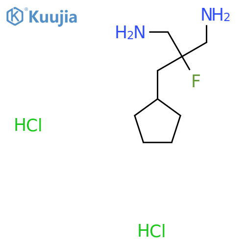 2-(Aminomethyl)-3-cyclopentyl-2-fluoropropan-1-amine dihydrochloride structure