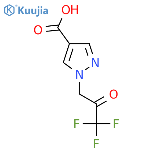 1-(3,3,3-Trifluoro-2-oxopropyl)-1H-pyrazole-4-carboxylic acid structure