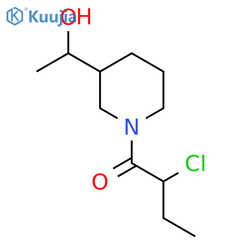 2-Chloro-1-(3-(1-hydroxyethyl)piperidin-1-yl)butan-1-one structure