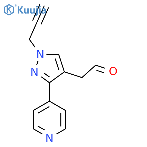 2-(1-(Prop-2-yn-1-yl)-3-(pyridin-4-yl)-1H-pyrazol-4-yl)acetaldehyde structure