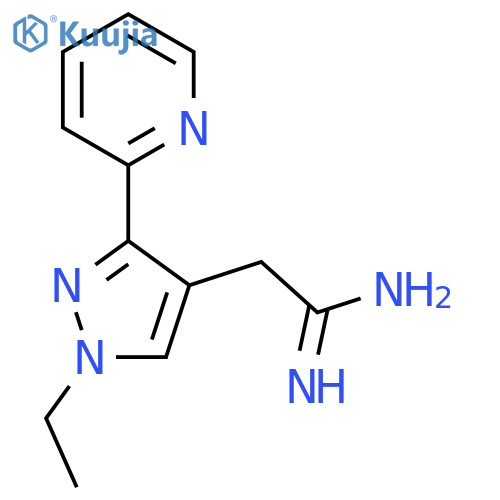 2-(1-ethyl-3-(pyridin-2-yl)-1H-pyrazol-4-yl)acetimidamide structure