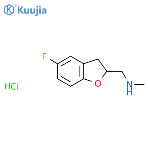 [(5-Fluoro-2,3-dihydro-1-benzofuran-2-yl)methyl](methyl)amine hydrochloride structure