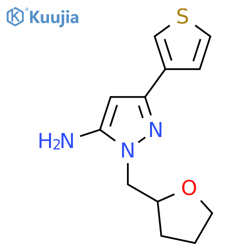 1-((Tetrahydrofuran-2-yl)methyl)-3-(thiophen-3-yl)-1H-pyrazol-5-amine structure