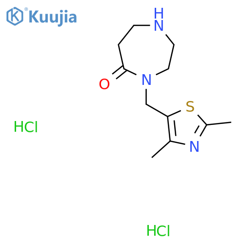 4-[(2,4-Dimethyl-1,3-thiazol-5-yl)methyl]-1,4-diazepan-5-one dihydrochloride structure