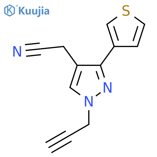 2-(1-(Prop-2-yn-1-yl)-3-(thiophen-3-yl)-1H-pyrazol-4-yl)acetonitrile structure