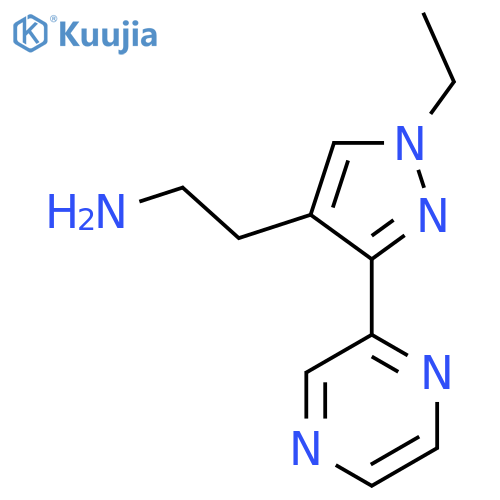 2-(1-ethyl-3-(pyrazin-2-yl)-1H-pyrazol-4-yl)ethan-1-amine structure