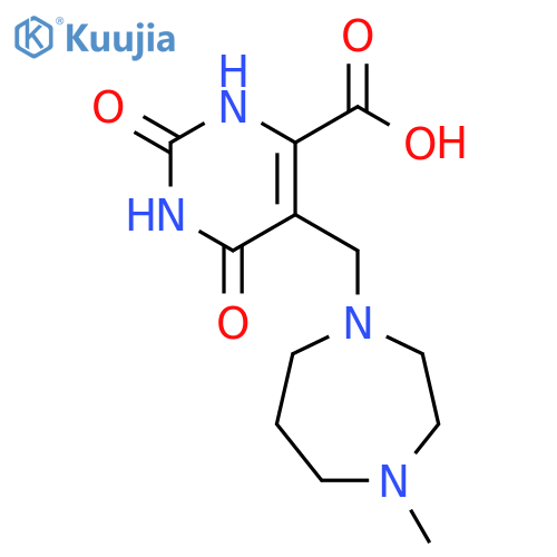 5-((4-methyl-1,4-diazepan-1-yl)methyl)-2,6-dioxo-1,2,3,6-tetrahydropyrimidine-4-carboxylic acid structure