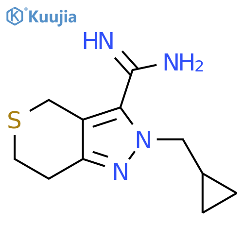 2-(Cyclopropylmethyl)-2,4,6,7-tetrahydrothiopyrano[4,3-c]pyrazole-3-carboximidamide structure