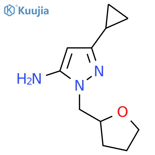 3-cyclopropyl-1-((tetrahydrofuran-2-yl)methyl)-1H-pyrazol-5-amine structure