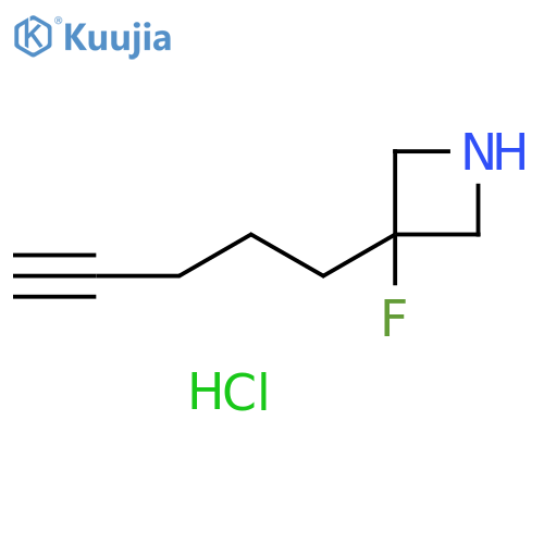 3-fluoro-3-(pent-4-yn-1-yl)azetidine hydrochloride structure
