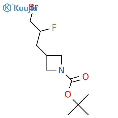 Tert-butyl 3-(3-bromo-2-fluoropropyl)azetidine-1-carboxylate structure