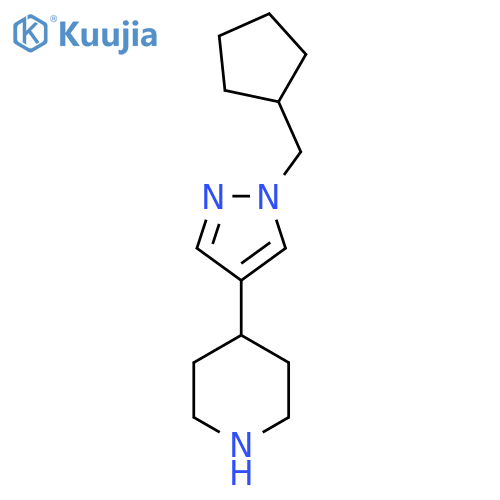 4-[1-(cyclopentylmethyl)-1H-pyrazol-4-yl]piperidine structure