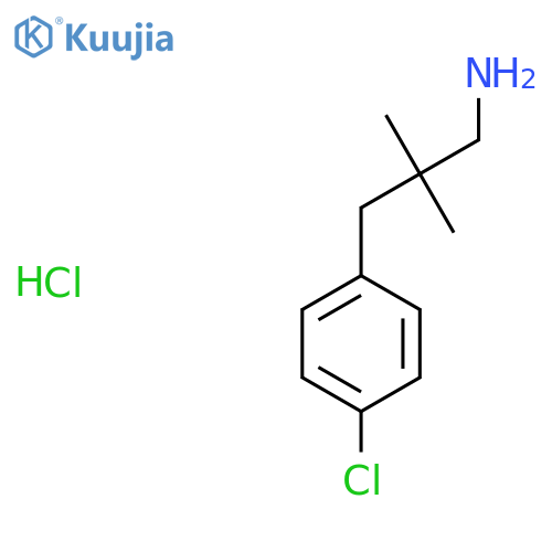3-(4-Chlorophenyl)-2,2-dimethylpropan-1-amine hydrochloride structure