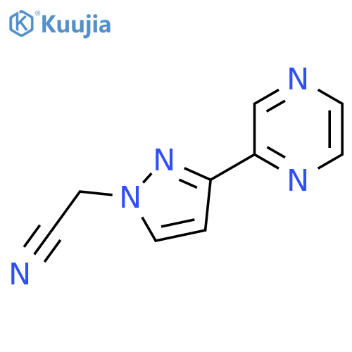 2-(3-(Pyrazin-2-yl)-1H-pyrazol-1-yl)acetonitrile structure