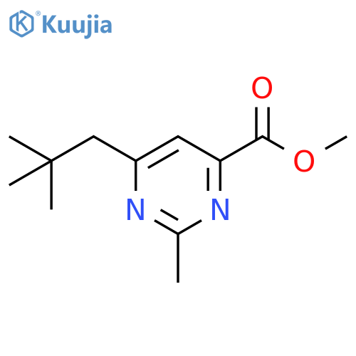 methyl 6-(2,2-dimethylpropyl)-2-methylpyrimidine-4-carboxylate structure