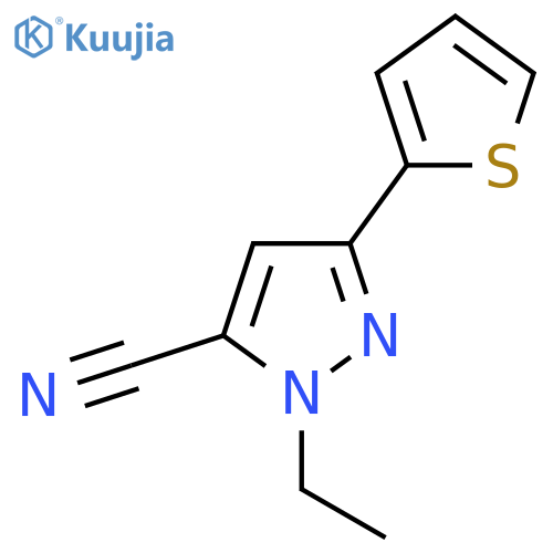 1-ethyl-3-(thiophen-2-yl)-1H-pyrazole-5-carbonitrile structure