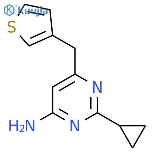 2-Cyclopropyl-6-[(thiophen-3-yl)methyl]pyrimidin-4-amine structure