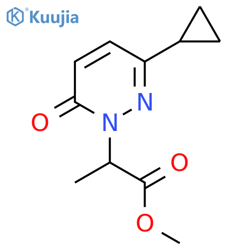 Methyl 2-(3-cyclopropyl-6-oxo-1,6-dihydropyridazin-1-yl)propanoate structure
