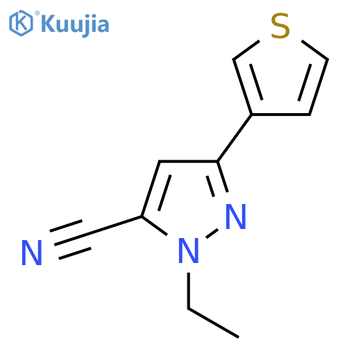 1-ethyl-3-(thiophen-3-yl)-1H-pyrazole-5-carbonitrile structure