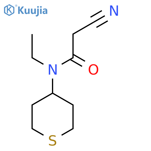 2-cyano-N-ethyl-N-(tetrahydro-2H-thiopyran-4-yl)acetamide structure