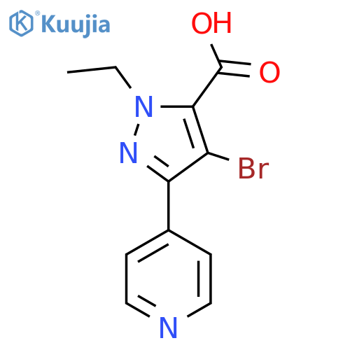 4-Bromo-1-ethyl-3-(pyridin-4-yl)-1H-pyrazole-5-carboxylic acid structure