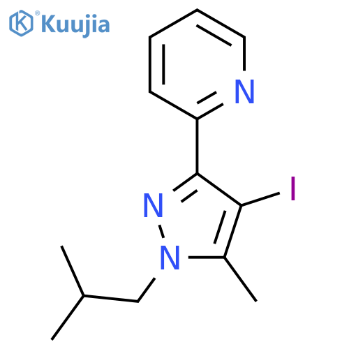 2-(4-iodo-1-isobutyl-5-methyl-1H-pyrazol-3-yl)pyridine structure