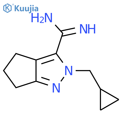 2-(Cyclopropylmethyl)-2,4,5,6-tetrahydrocyclopenta[c]pyrazole-3-carboximidamide structure