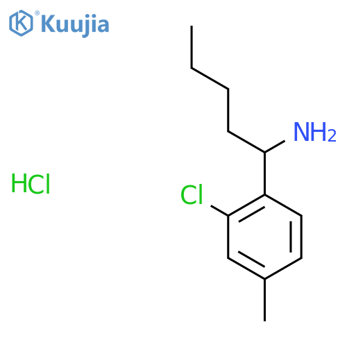1-(2-Chloro-4-methylphenyl)pentan-1-amine hydrochloride structure