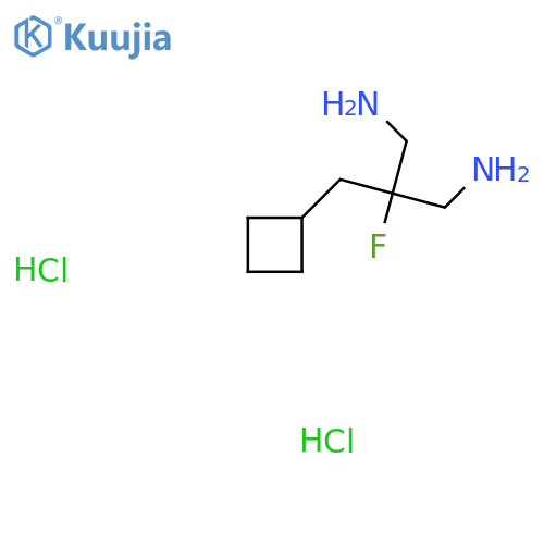 2-(Aminomethyl)-3-cyclobutyl-2-fluoropropan-1-amine dihydrochloride structure
