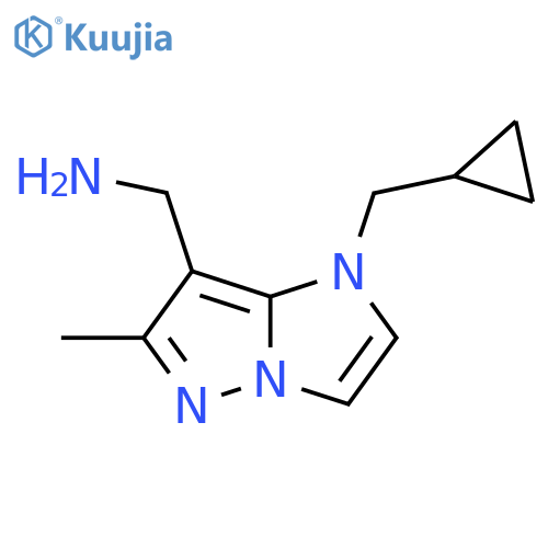 (1-(cyclopropylmethyl)-6-methyl-1H-imidazo[1,2-b]pyrazol-7-yl)methanamine structure