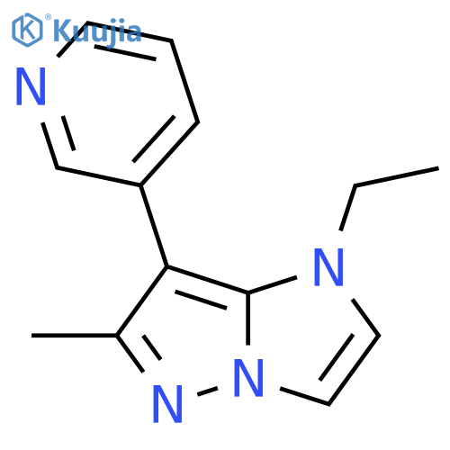 1-ethyl-6-methyl-7-(pyridin-3-yl)-1H-imidazo[1,2-b]pyrazole structure