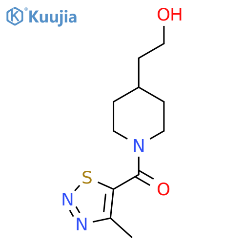 (4-(2-Hydroxyethyl)piperidin-1-yl)(4-methyl-1,2,3-thiadiazol-5-yl)methanone structure