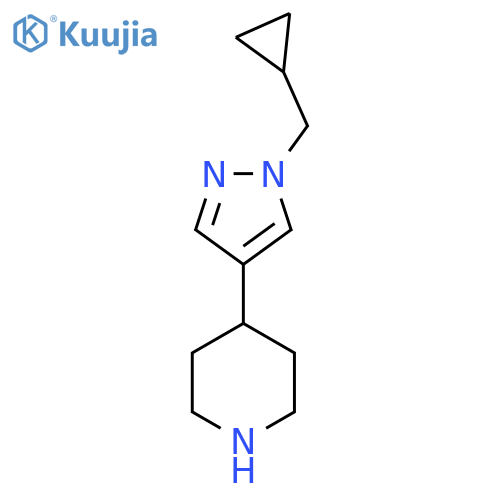 4-(1-(cyclopropylmethyl)-1H-pyrazol-4-yl)piperidine structure