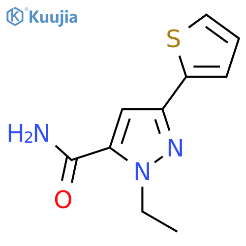 1-ethyl-3-(thiophen-2-yl)-1H-pyrazole-5-carboxamide structure