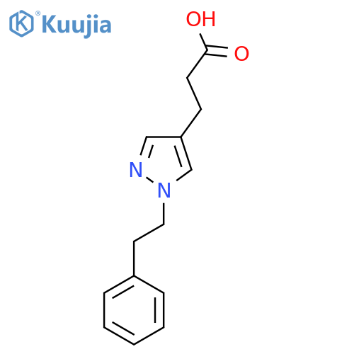 3-[1-(2-Phenylethyl)-1H-pyrazol-4-yl]propanoic acid structure