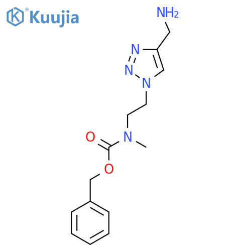 Benzyl (2-(4-(aminomethyl)-1H-1,2,3-triazol-1-yl)ethyl)(methyl)carbamate structure