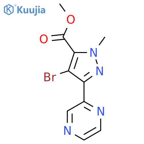 methyl 4-bromo-1-methyl-3-(pyrazin-2-yl)-1H-pyrazole-5-carboxylate structure