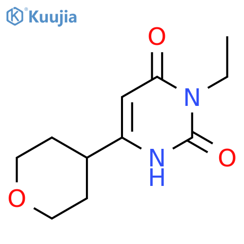 3-Ethyl-6-(oxan-4-yl)-1,2,3,4-tetrahydropyrimidine-2,4-dione structure