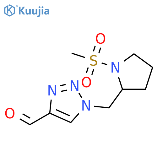 1-((1-(methylsulfonyl)pyrrolidin-2-yl)methyl)-1H-1,2,3-triazole-4-carbaldehyde structure