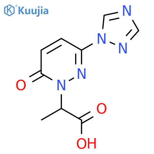 2-[6-Oxo-3-(1H-1,2,4-triazol-1-yl)-1,6-dihydropyridazin-1-yl]propanoic acid structure