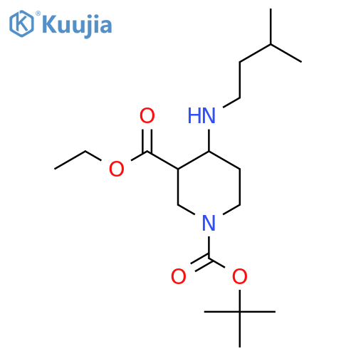 1-(Tert-butyl) 3-ethyl 4-(isopentylamino)piperidine-1,3-dicarboxylate structure