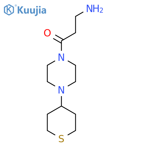 3-Amino-1-(4-(tetrahydro-2H-thiopyran-4-yl)piperazin-1-yl)propan-1-one structure