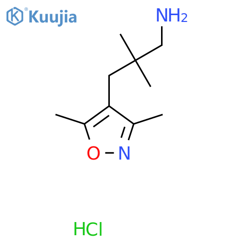 3-(3,5-Dimethyl-1,2-oxazol-4-yl)-2,2-dimethylpropan-1-amine hydrochloride structure