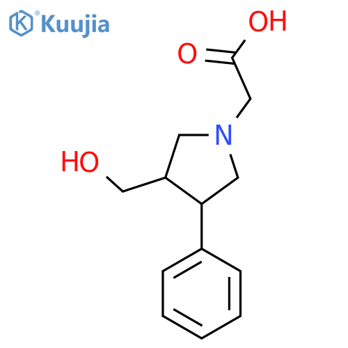 2-(3-(Hydroxymethyl)-4-phenylpyrrolidin-1-yl)acetic acid structure