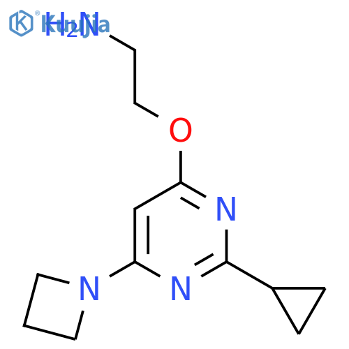 2-((6-(Azetidin-1-yl)-2-cyclopropylpyrimidin-4-yl)oxy)ethan-1-amine structure