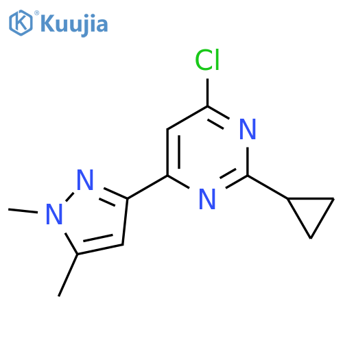 4-chloro-2-cyclopropyl-6-(1,5-dimethyl-1H-pyrazol-3-yl)pyrimidine structure