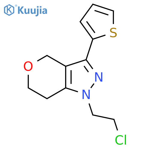 1-(2-Chloroethyl)-3-(thiophen-2-yl)-1,4,6,7-tetrahydropyrano[4,3-c]pyrazole structure