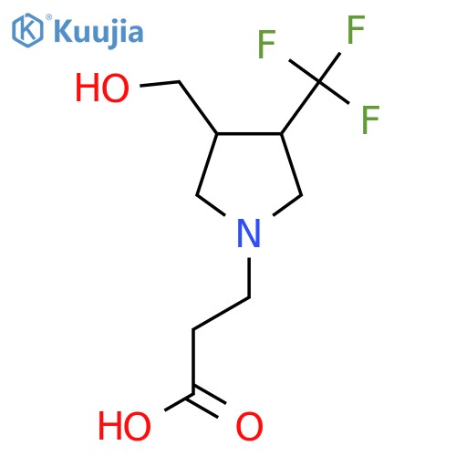 3-(3-(Hydroxymethyl)-4-(trifluoromethyl)pyrrolidin-1-yl)propanoic acid structure