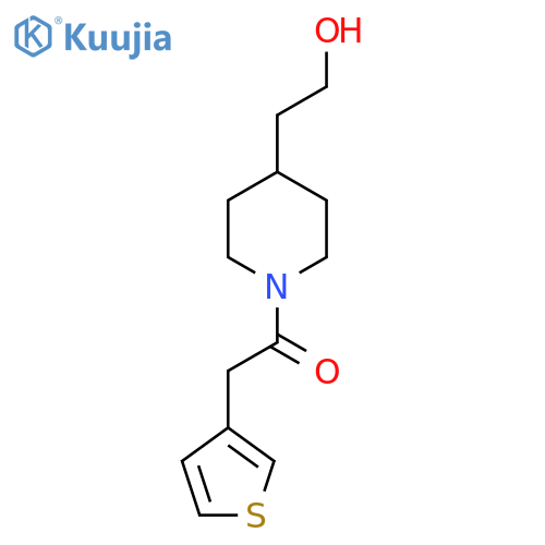 1-(4-(2-Hydroxyethyl)piperidin-1-yl)-2-(thiophen-3-yl)ethan-1-one structure
