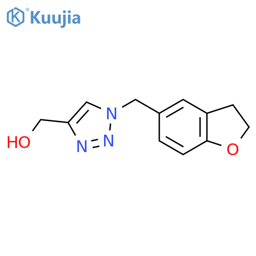 (1-((2,3-dihydrobenzofuran-5-yl)methyl)-1H-1,2,3-triazol-4-yl)methanol structure